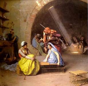 Arab or Arabic people and life. Orientalism oil paintings  303